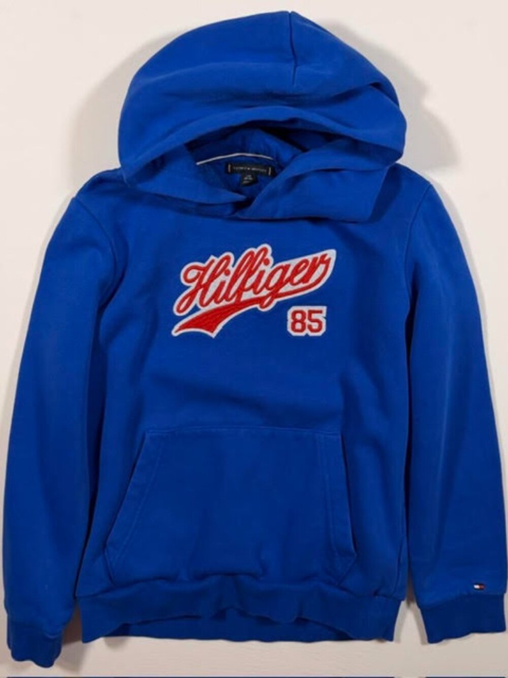 Tommy Hilfiger Boys Blue Graphic Pullover Hoodie Sweatshirt L (12-14)